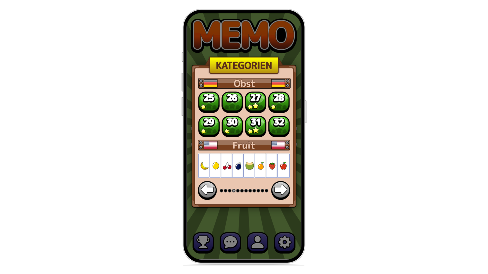 Screenshot showcasing the Memo mobile app for Bestlearn