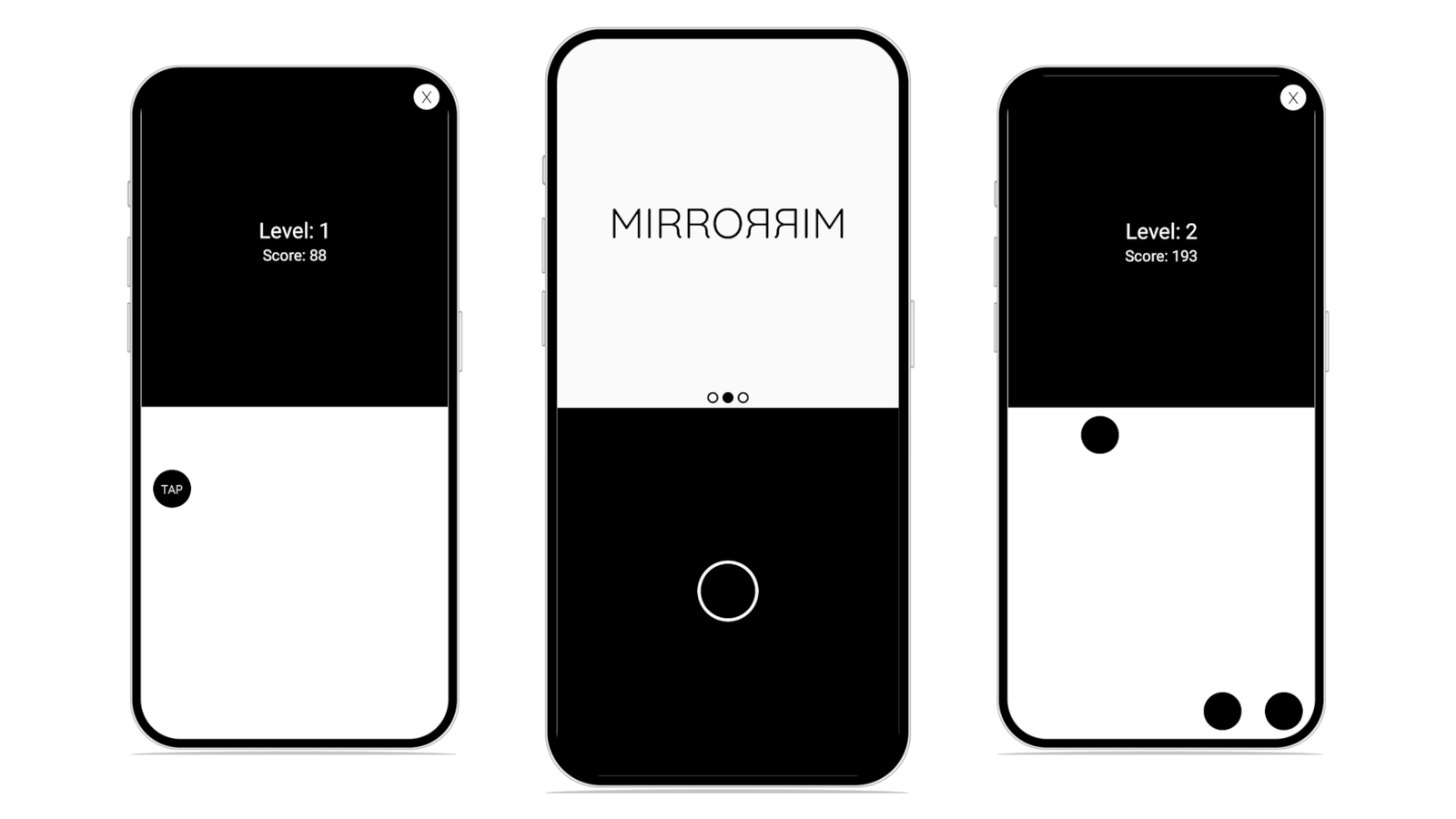 Screenshots showcasing responsive design for the Mirrorrim mobile app for Bestlearn