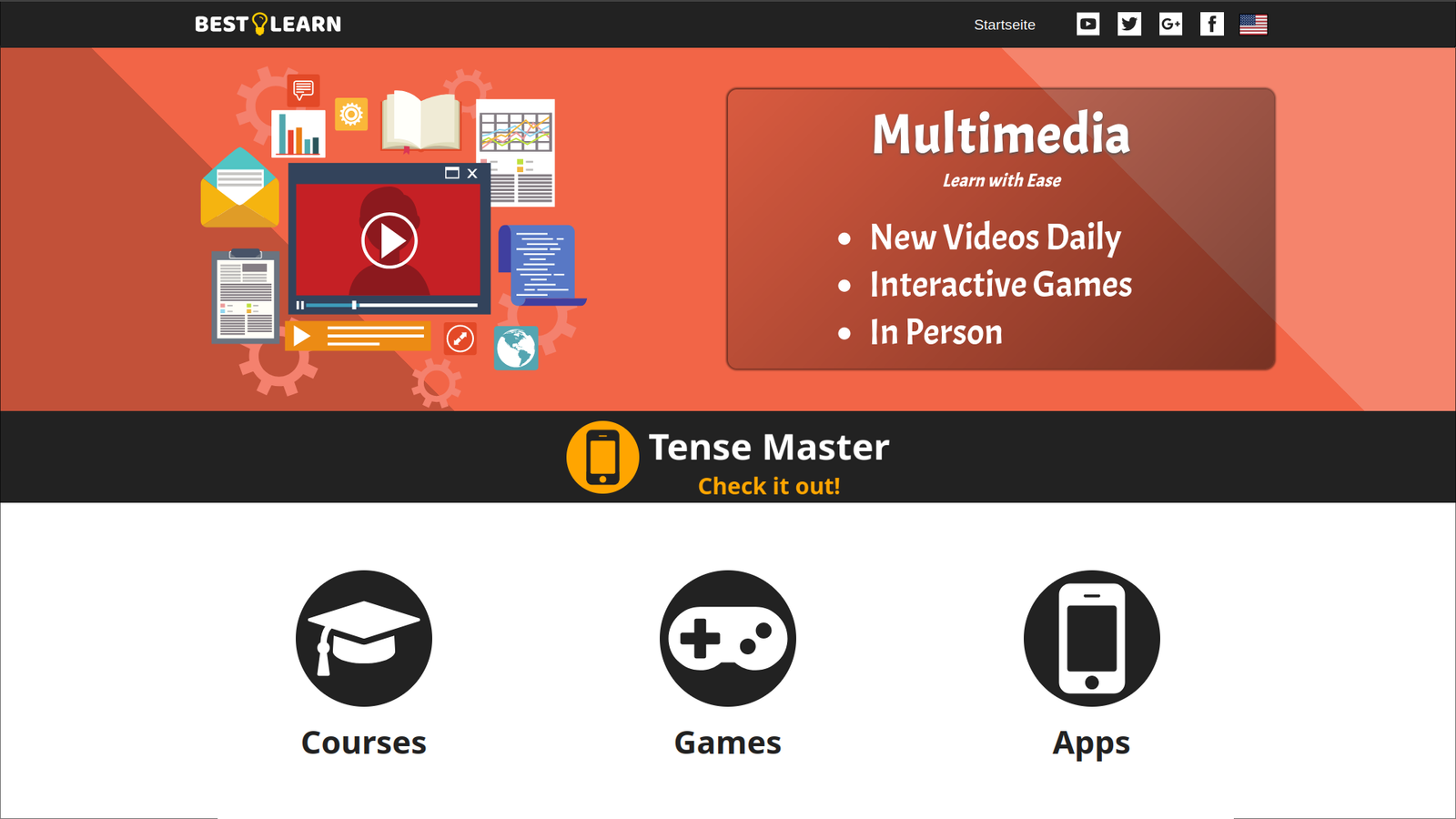 Screenshot showcasing the website for Bestlearn